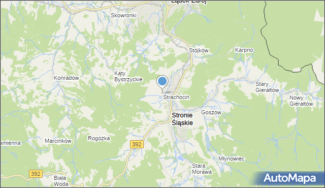 mapa Strachocin, Strachocin gmina Stronie Śląskie na mapie Targeo